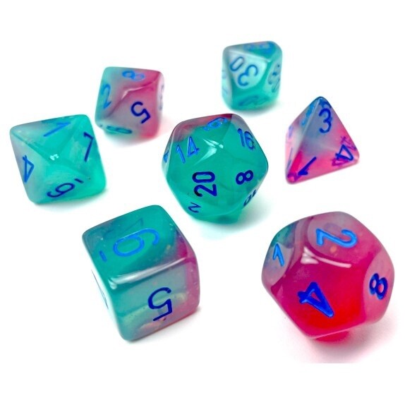 7-Set Cube Gemini Luminary Gel Green-Pink with Blue