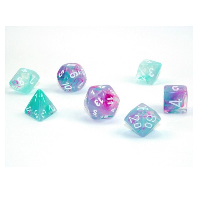 Nebula Polyhedral Wisteria/white Luminary 7-Die Set