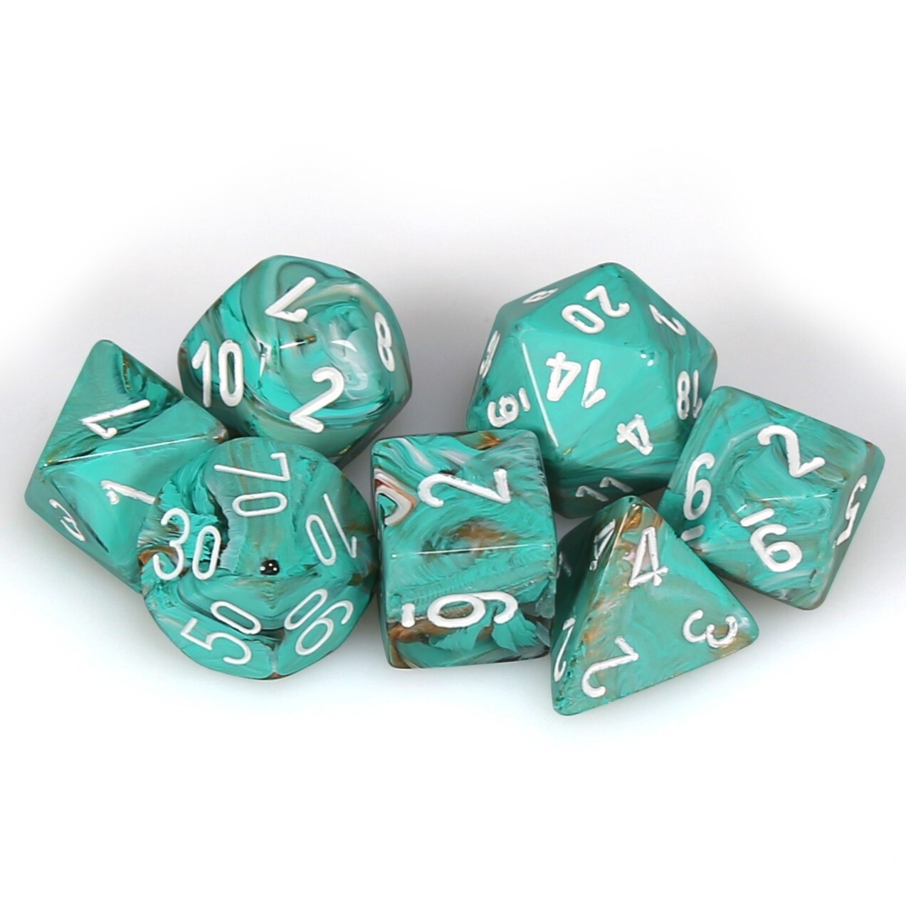 7-Set Cube Marble Oxi-Copper with White