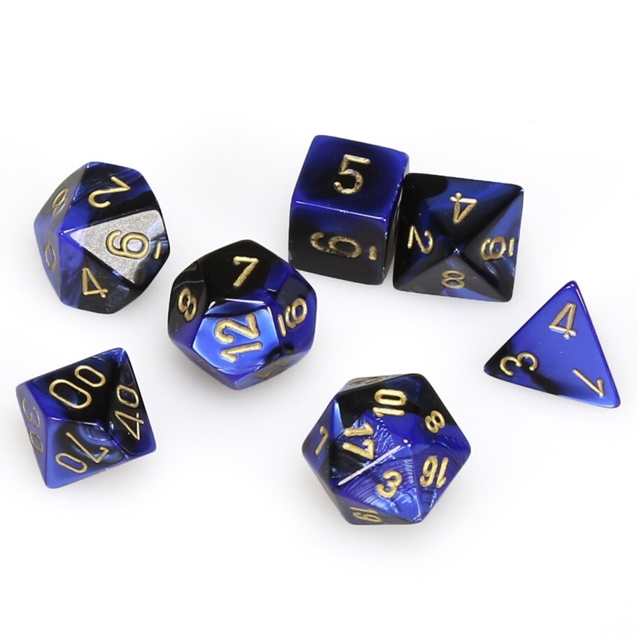 7-Set Cube Gemini Black and Blue with Gold