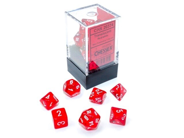 7-set Cube Mini Translucent Red with White