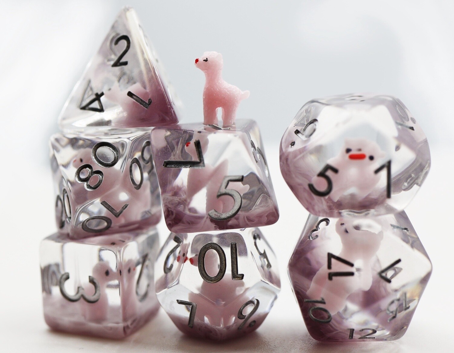 Pink Alpaca RPG Dice Set