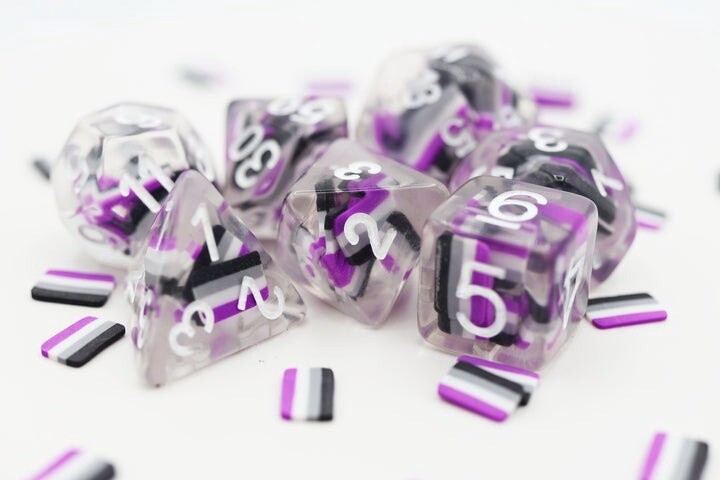 Asexual Flag RPG Dice Set