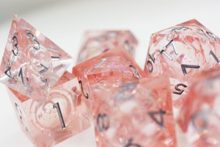 Sharp Edge Liquid Core RPG Dice Set - Pink