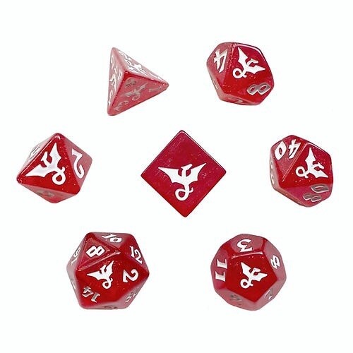 Glitter Dragon Sparklefury 7 Piece Dice Set - Black Oak Workshop