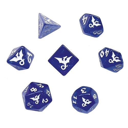 Glitter Dragon Indigore 7 Piece Dice Set - Black Oak Workshop