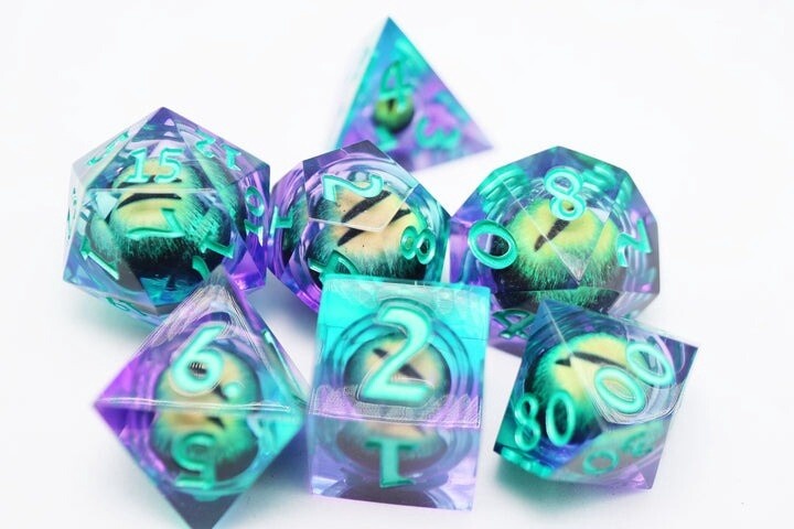 Sharp Edge Moving Eye RPG Dice Set - Enchanted Cyclops