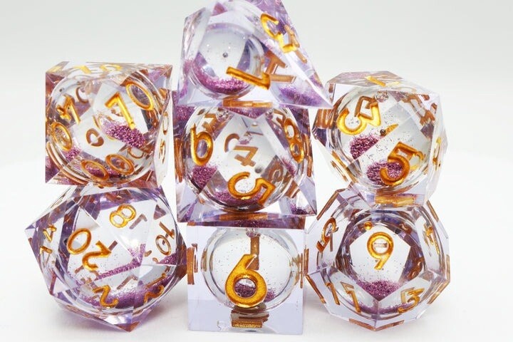 Sharp Edge Liquid Core RPG Dice Set - Purple