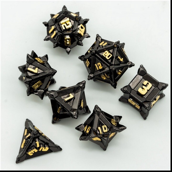 Warrior&#39;s Flail: Medieval - Metal RPG Dice Set