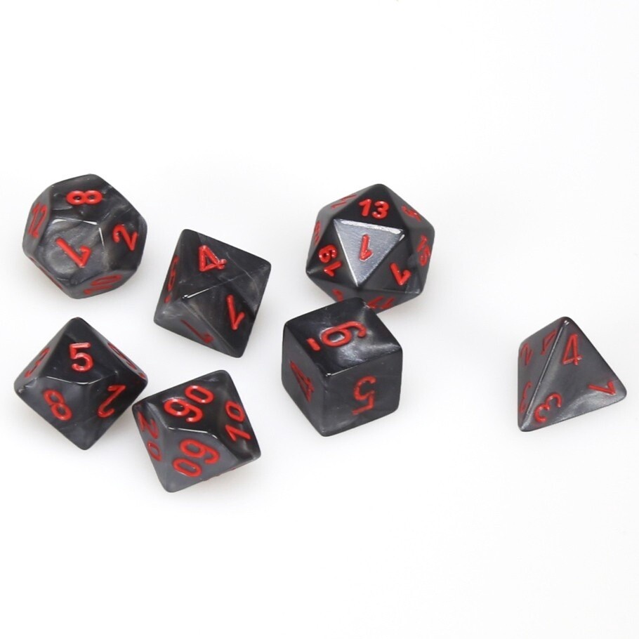 7-Set Cube Velvet Black with Red
