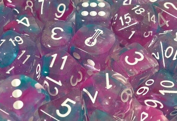 Bardic Inspiration Set of 7 Polyhedral Dice with Arch'd4