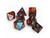 Gemini Polyhedral Red-Teal/gold 7-Die Set