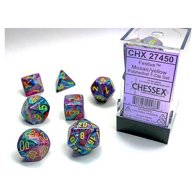 Festive ® Polyhedral Mosaic/yellow 7-Die Set