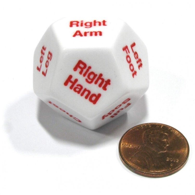 d12 28mm Hit Die White with Red