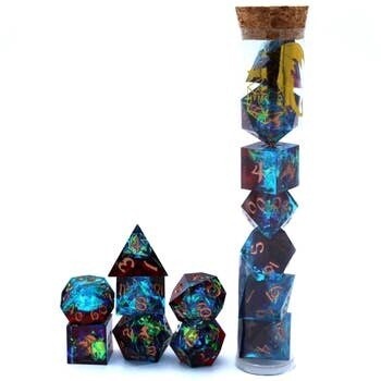Captured Magic Hand Sanded Sharp Edge Resin - Blue Red