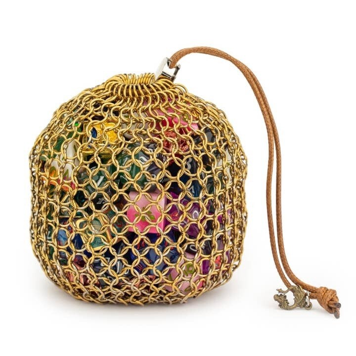 Hero&#39;s Chainmail Dice Bag - Gold