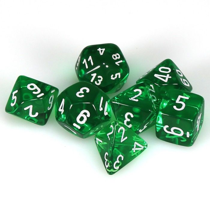7-Set Cube Translucent Green with White