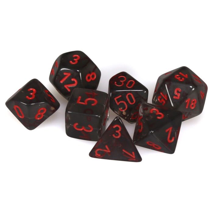 7-Set Cube Translucent Smoke with Red