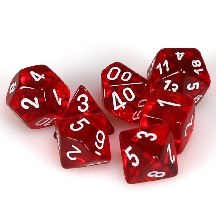 7-Set Cube Translucent Red with White