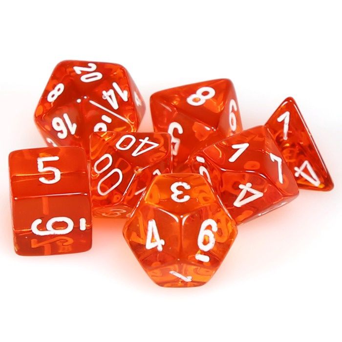 7-Set Cube Translucent Orange with White