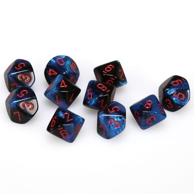 d10 Clamshell Gemini Black Starlight with Red(10)