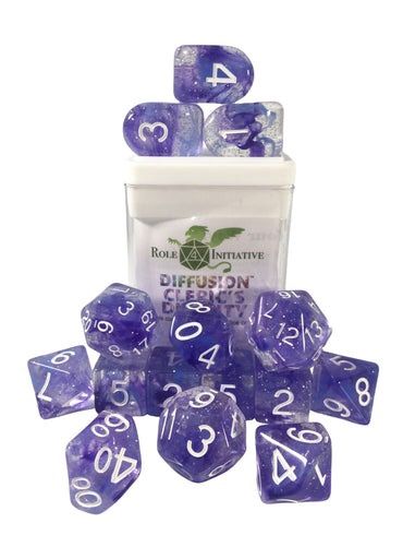 Cleric&#39;s Divinity Set of 15 Polyhedral Dice with Arch&#39;d4