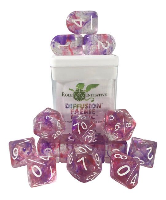 Faerie Magic Set of 15 Polyhedral Dice with Arch'd4