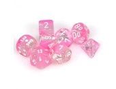 7-Set Tube Lab Dice Gemini Luminary Clear Pink with White