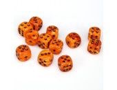 d6 Cube 16mm Vortex Orange with Black (12)