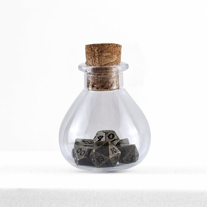 Unseelie Mini Metal RPG Dice Set - Ancient Bronze