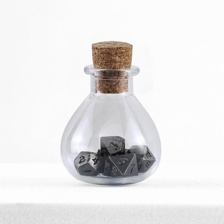 Unseelie Mini Metal RPG Dice Set - Gunmetal