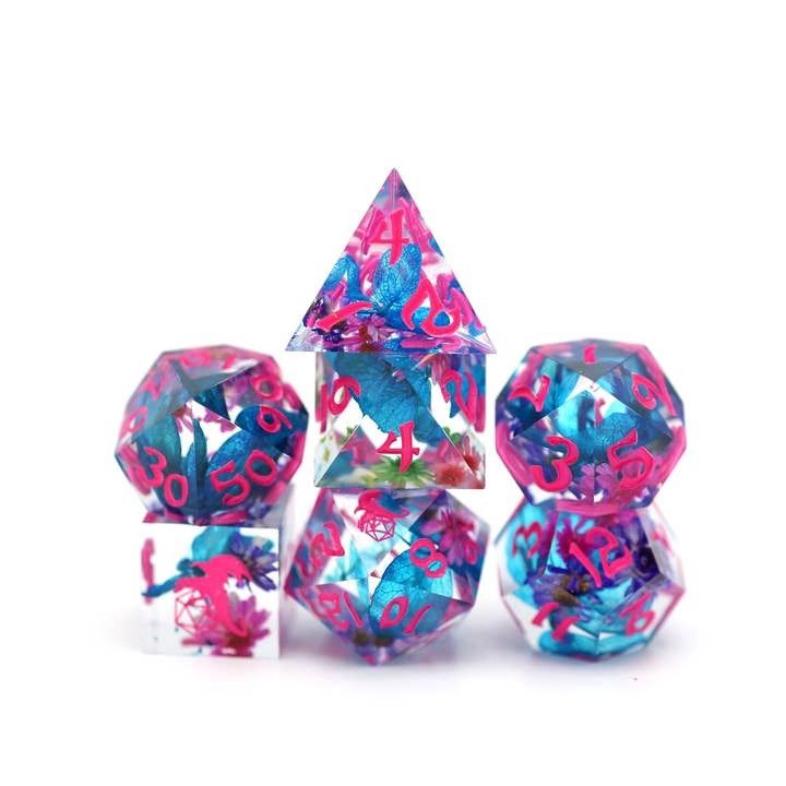 Captured Magic Hand Sanded Sharp Edge Resin - Vapor Wave Blossom