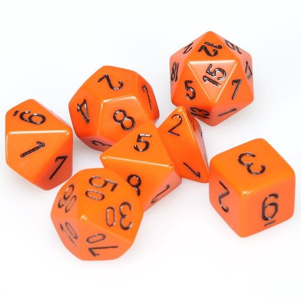 7-Set Cube Opaque Orange with Black