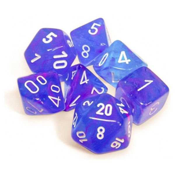 Nebula Polyhedral Aura/white Luminary 7-die set