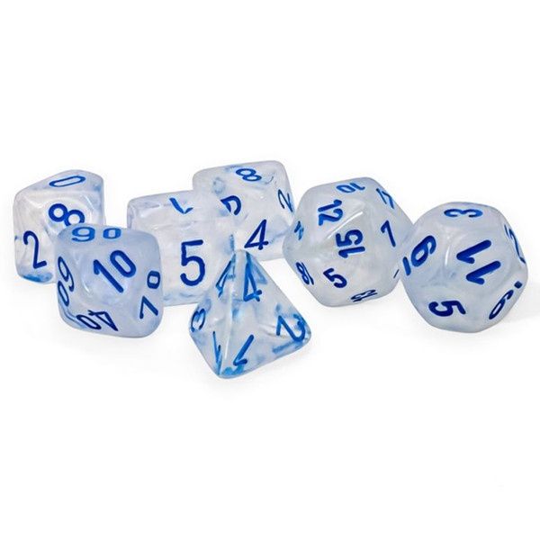 7-Die Set Mega-Hedrals Borealis Luminary: Icicle/Light Blue