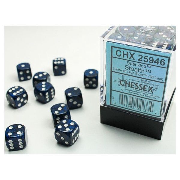 Speckled ® 12mm d6 Stealth Dice Block (36 dice)