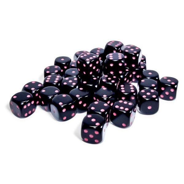 d6 Cube 12mm Black/Pink (36)