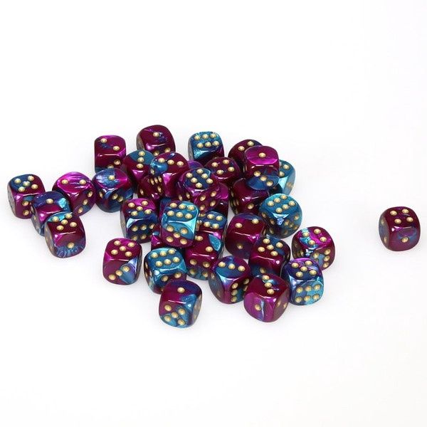 Gemini ® 12mm d6 Purple-Teal/gold Dice Block (36 dice)