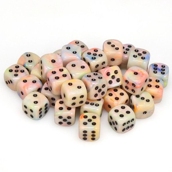 d6 Cube 12mm Festive Circus with Black (36)