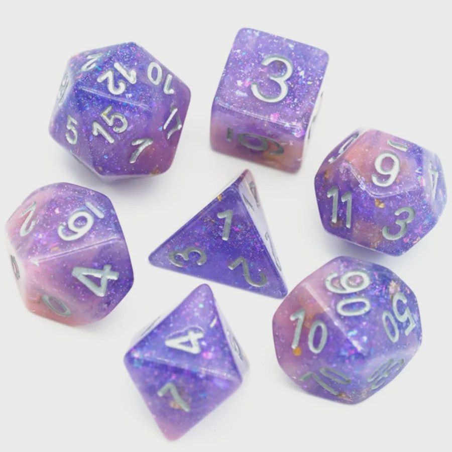 Pink &amp; Purple Seabed Treasure RPG Dice Set