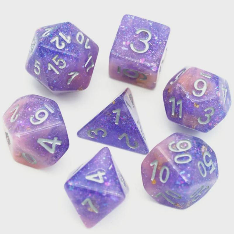 Pink & Purple Seabed Treasure RPG Dice Set