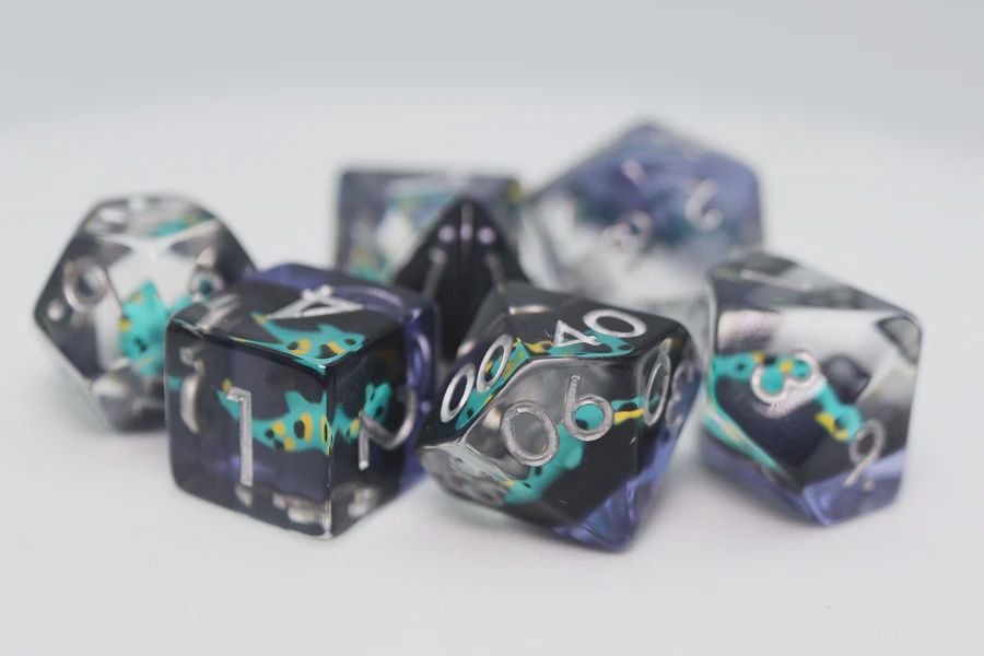 Turquoise Koi RPG Dice Set