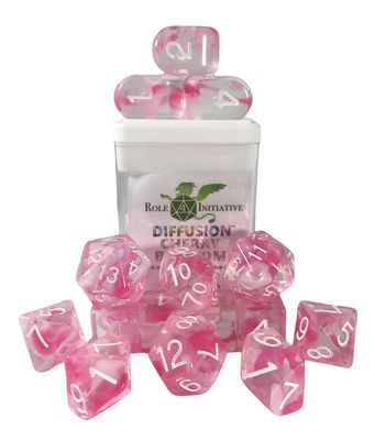 Cherry Blossom Set of 15 Polyhedral Dice with Arch'd4