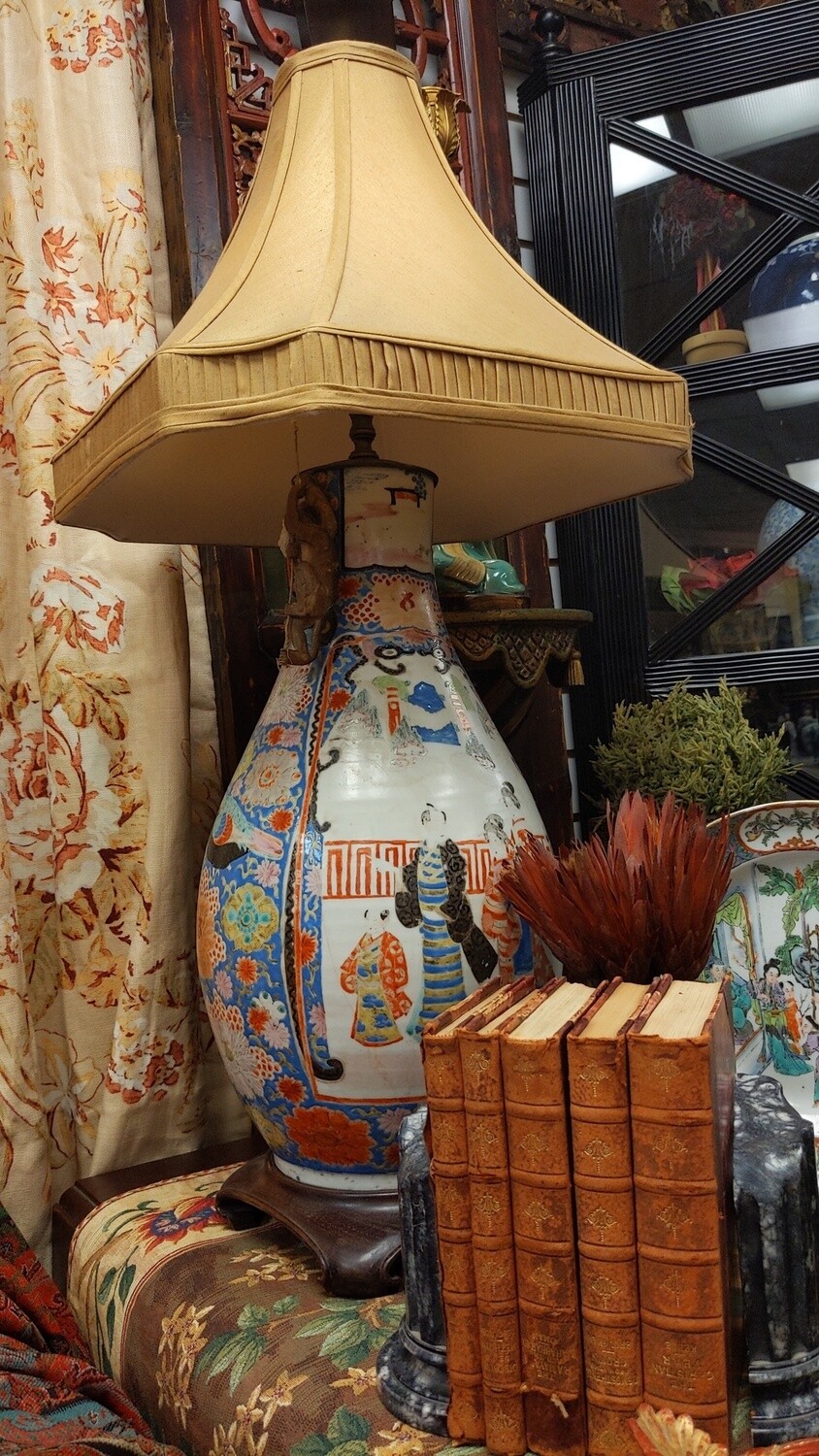 Pair of Japanese Imari Lamps