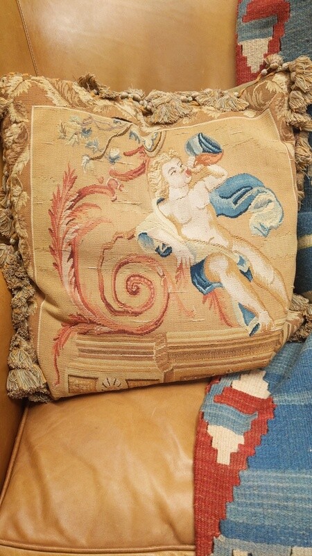 Pair of Vintage French Aubusson Pillows