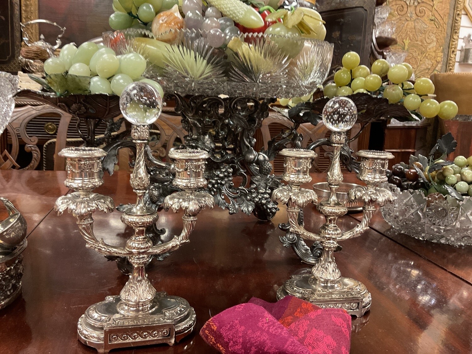 Pair of Pairpoint Silver-plated Double Candlesticks
