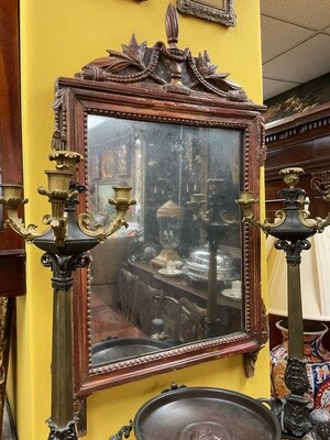 Danish Neoclassical Wood with Distressed Mirror