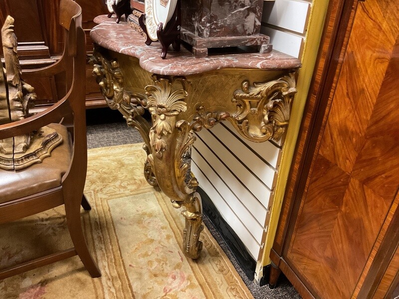 French Louis XV Gilt Console