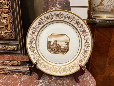 Pair of Limoges Sepia Tone Plates