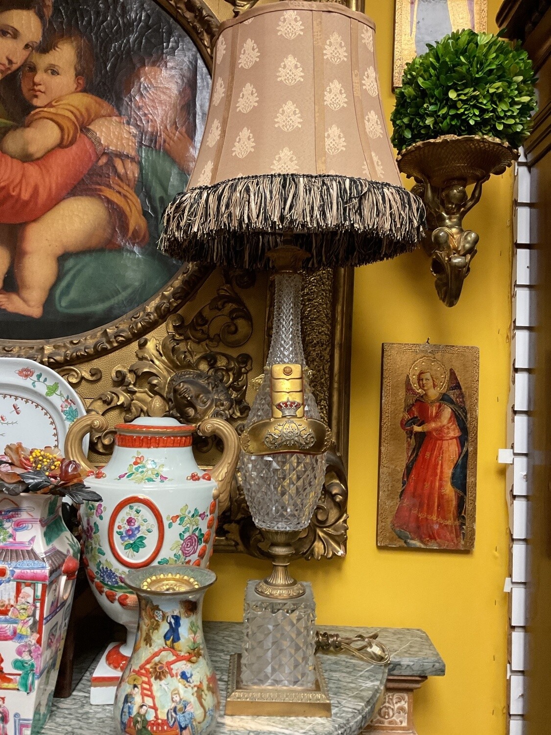 Pair of Russian Cut Glass Lamps